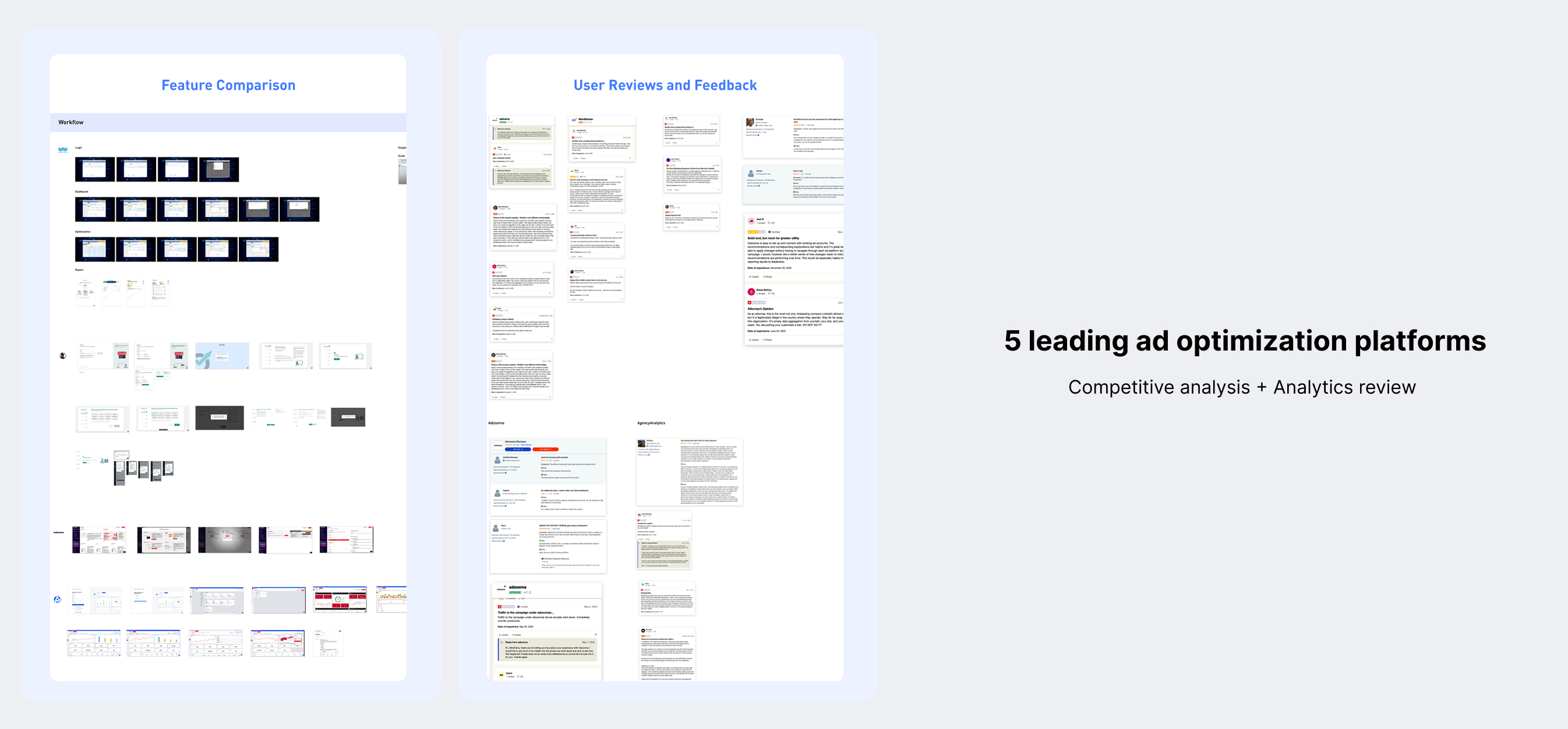 Competitive analysis and user feedback