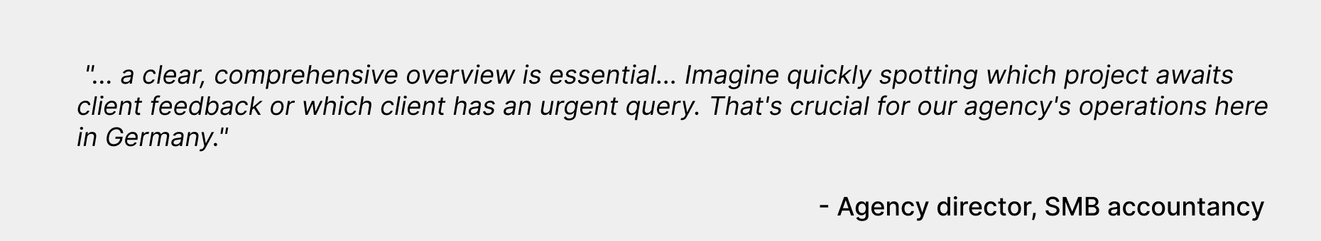 Quote from agency director